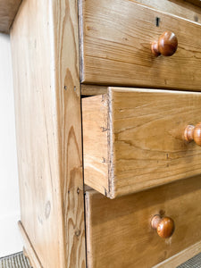 An Antique English Pine Chest of Drawers Dresser c1890 with Gallery