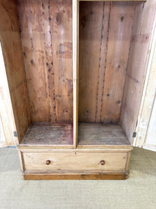 A Pine Wardrobe or Linen Press c1890