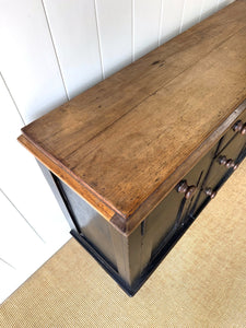 An Ebonized English Country Pine Buffet Sideboard