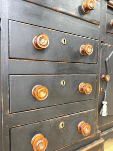 A Wonderful Large Ebonized Welsh Dresser or Cupboard