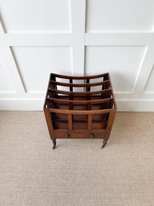 A Delightful And Rare Georgian Mahogany Canterbury or Magazine Newspaper Holder