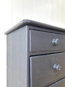 An Ebonized English Country Pine Buffet Sideboard