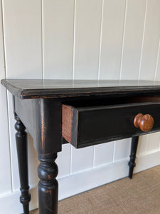 Antique English Country Ebonized Desk or Console Table c1890