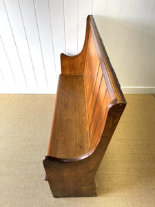 An Antique English Pine Settle or Hall Bench