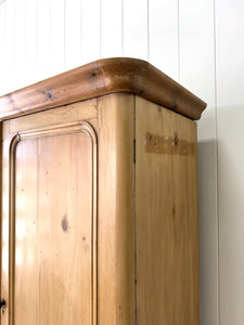 A Pine Wardrobe or Linen Press c1890