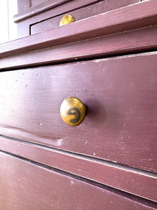 A 19th Century English Pine Bookcase in Eggplant Purple