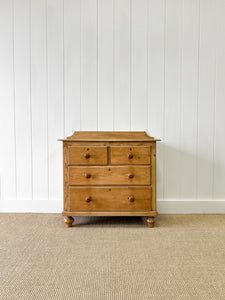 An Antique English Pine Chest of Drawers Dresser c1890 with Gallery