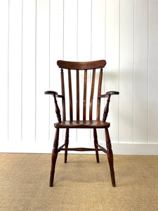 A 19th Century High Back English Country Elm & Beech Armchair Windsor