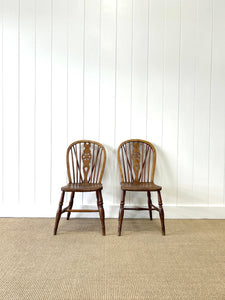 A Pair of Georgian Ash Wheel Back Side Chairs