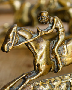 Antique Horse and Jockey Chimney Brass Set