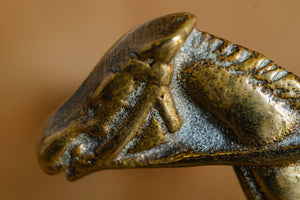 Antique Horse and Jockey Chimney Brass Set