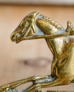 Antique Horse and Jockey Chimney Brass Set