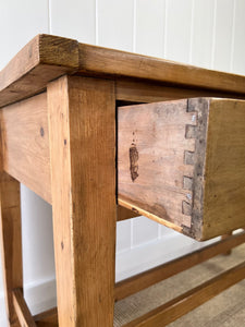 Antique English Country Pine Console Table c1890