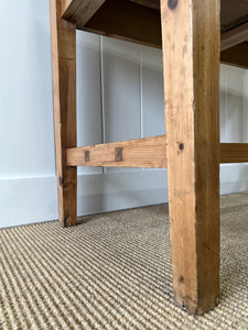 Antique English Country Pine Console Table c1890