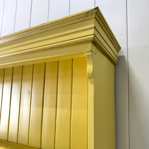 A Sunny Yellow 19th Century Pine Welsh Kitchen Dresser or Hutch