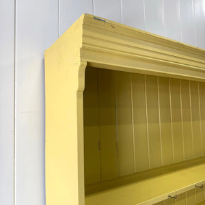 A Sunny Yellow 19th Century Pine Welsh Kitchen Dresser or Hutch