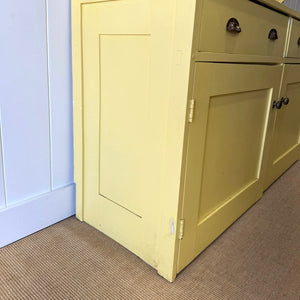 A Sunny Yellow 19th Century Pine Welsh Kitchen Dresser or Hutch