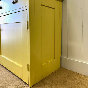 A Sunny Yellow 19th Century Pine Welsh Kitchen Dresser or Hutch