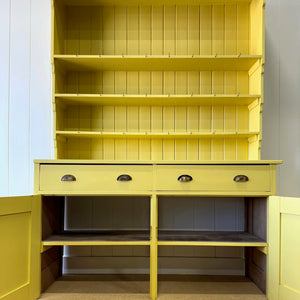 A Sunny Yellow 19th Century Pine Welsh Kitchen Dresser or Hutch
