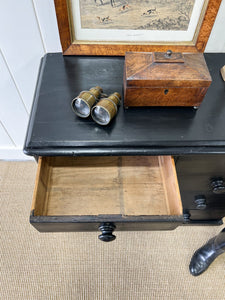 An English Ebonized Pine Black Chest of Drawers Dresser c1890