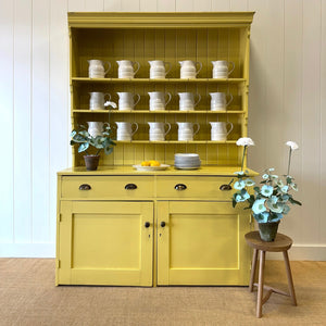 A Sunny Yellow 19th Century Pine Welsh Kitchen Dresser or Hutch A Sunny Yellow 19th Century Pine Welsh Kitchen Dresser or Hutch