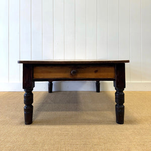 An Antique Rustic English Country Pine Coffee Table