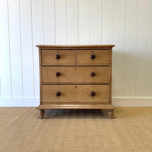 An Antique English Pine Chest of Drawers Dresser Tulip Feet c1890