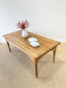 A Good English Pine 6ft Dining Table c1890