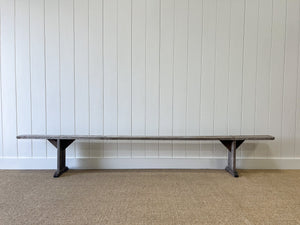 An Antique French Country Elm Bench Almost 10 Feet Long!