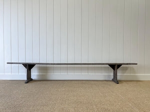 An Antique French Country Elm Bench Almost 10 Feet Long!