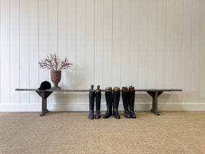 An Antique French Country Elm Bench Almost 10 Feet Long!