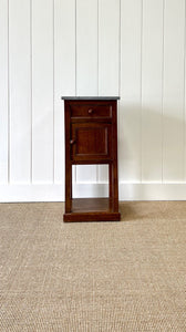 A 19th Century French Walnut  Nightstand with Drawer and Marble Top