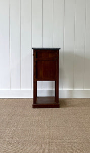 A 19th Century French Walnut  Nightstand with Drawer and Marble Top