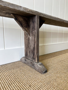 An Antique French Country Elm Bench Almost 10 Feet Long!