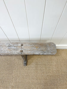 An Antique French Country Elm Bench Almost 10 Feet Long!