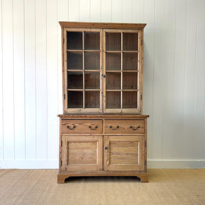 A 19th Century English Pine Bookcase Cabinet or Hutch