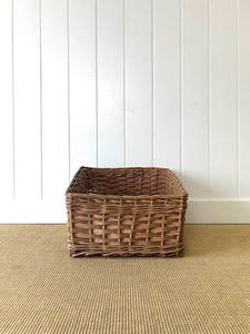 Antique English Wicker Mill Basket