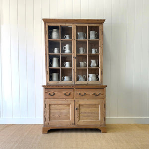 A 19th Century English Pine Bookcase Cabinet or Hutch