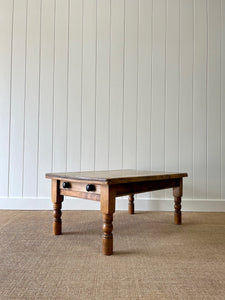 Antique English Country Pine Coffee Table c1890