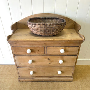 An Antique English Pine Chest of Drawers Dresser with Gallery c1890