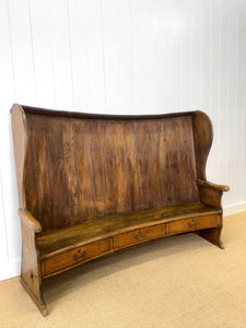 An English 19th Century Curved Bench or Settle