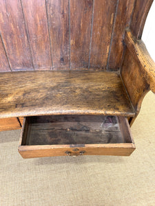 An English 19th Century Curved Bench or Settle