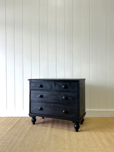An Ebonized English Pine Chest of Drawers Dresser c1890