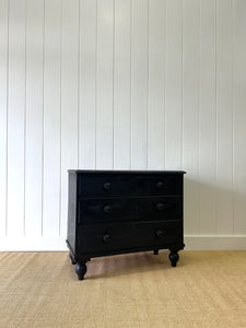 An Ebonized English Pine Chest of Drawers Dresser c1890