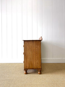 An Antique English Pine Chest of Drawers Dresser Tulip Feet c1890
