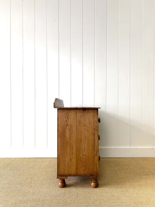 An Antique English Pine Chest of Drawers Dresser Tulip Feet c1890