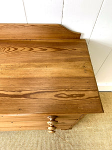 An Antique English Pine Chest of Drawers Dresser Tulip Feet c1890