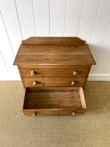 An Antique English Pine Chest of Drawers Dresser Tulip Feet c1890