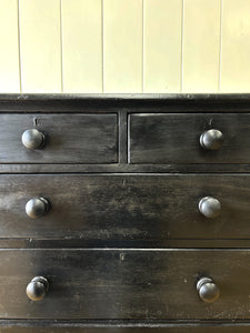 An Ebonized English Pine Chest of Drawers Dresser c1890