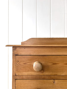 An Antique English Pine Chest of Drawers Dresser Tulip Feet c1890